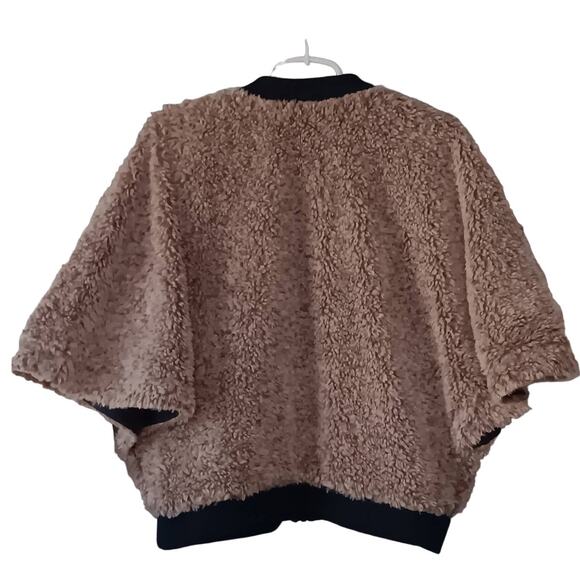 Anthropologie Hei Hei Reversible Sherpa Poncho Women's Size Medium - Picture 2 of 4
